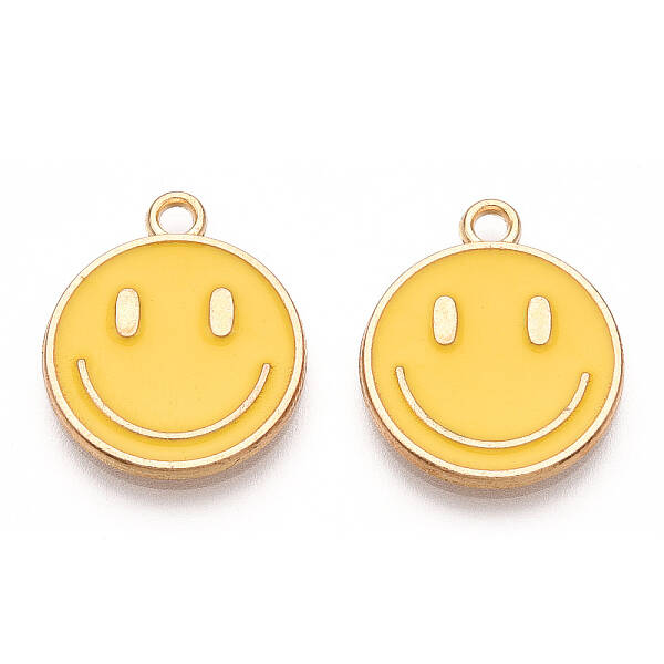 Light Gold Tone Alloy Enamel Pendants
