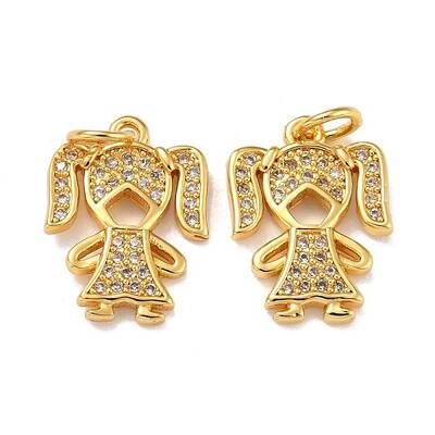 Brass Micro Pave Cubic Zirconia Charms