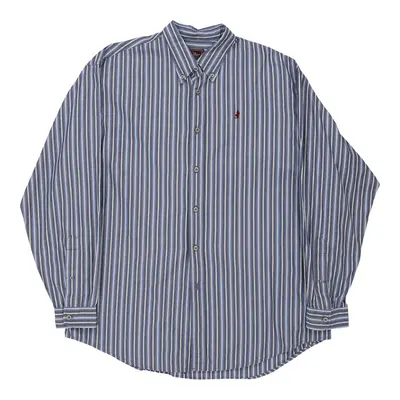 Marlboro Classics Striped Shirt - 3XL Blue Cotton