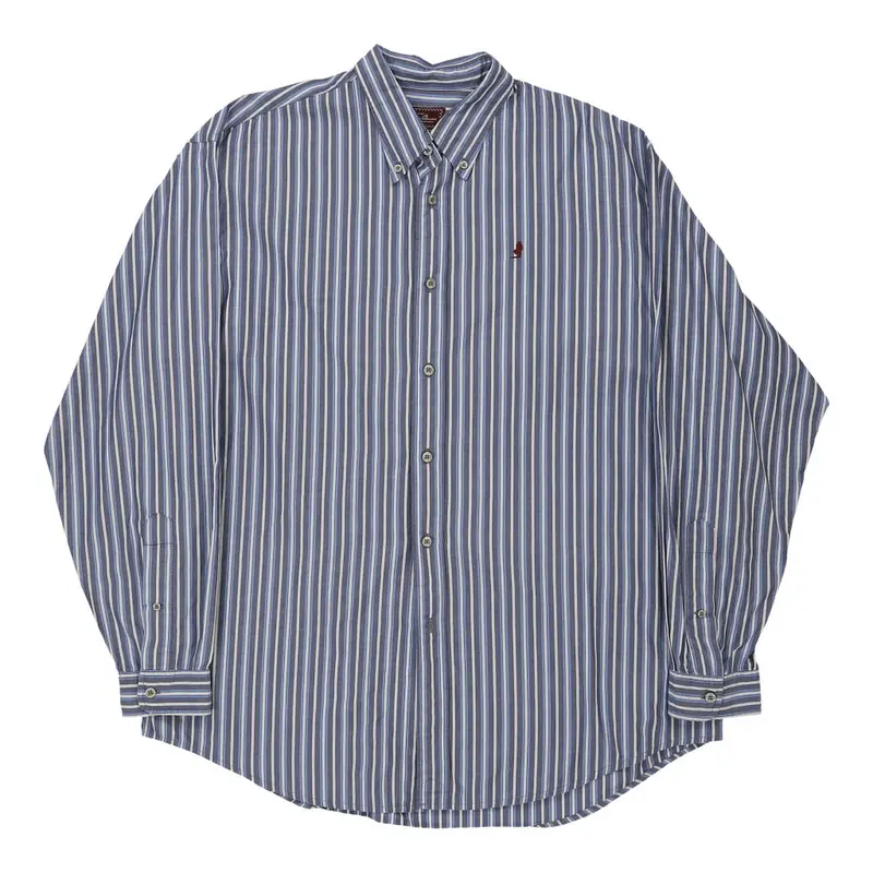 Marlboro Classics Striped Shirt - 3XL Blue Cotton
