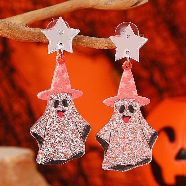 Funny Halloween Acrylic Stud Earrings