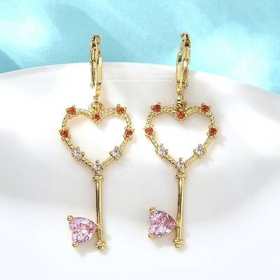 Heart Brass Hoop Earrings