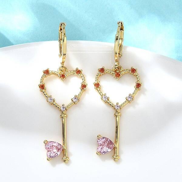 Heart Brass Hoop Earrings