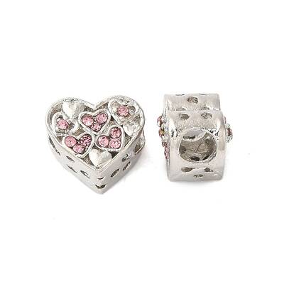 Rack Plating Alloy Rhinestone European Beads