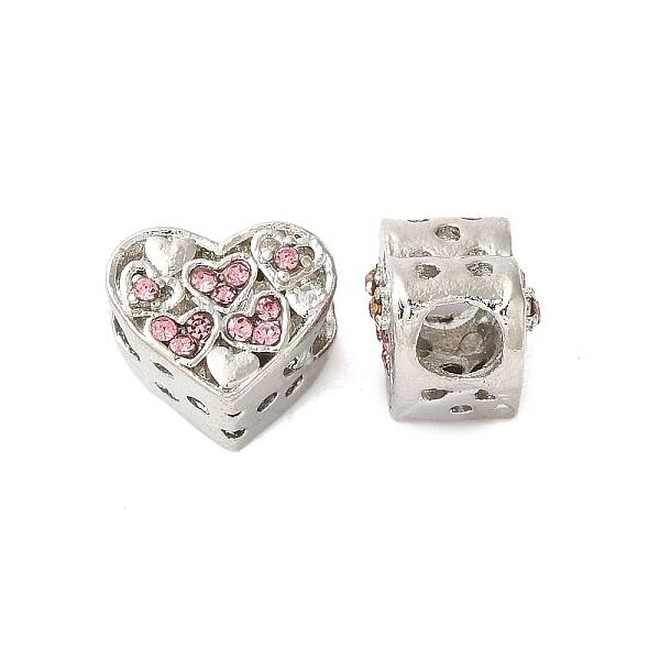 Rack Plating Alloy Rhinestone European Beads