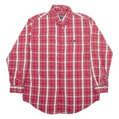 CHAPS RALPH LAUREN Flannel Shirt Red Check Long Sleeve Mens L