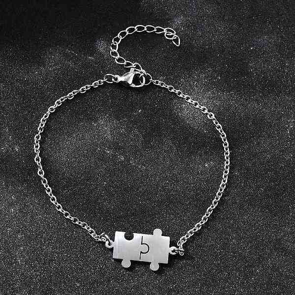 201 Stainless Steel Pulsera Puzzle Link Bracelets