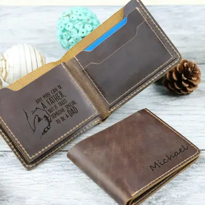 15 pcs+ Personalized Engraved Leather Mens Wallets in Bulk , Real Leather, Same Day Shipping, Free Shipping US
