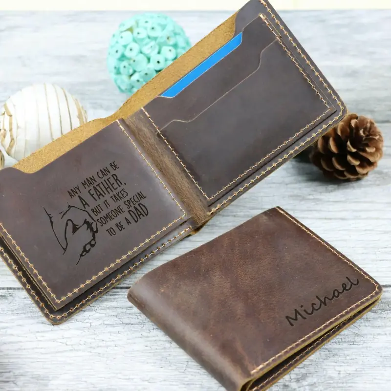 15 pcs+ Personalized Engraved Leather Mens Wallets in Bulk , Real Leather, Same Day Shipping, Free Shipping US
