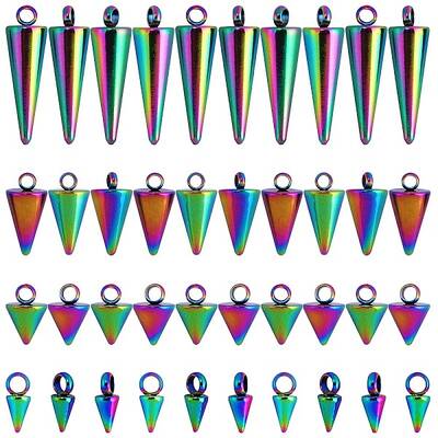 40Pcs 4 Style 304 Stainless Steel Pendants