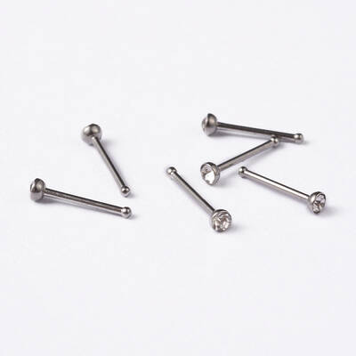 304 Stainless Steel Rhinestone Nose Studs