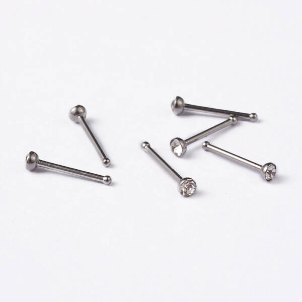 304 Stainless Steel Rhinestone Nose Studs