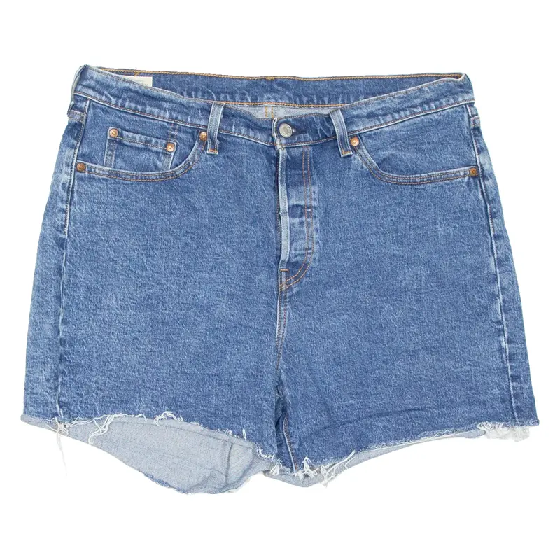 LEVI'S 501 BIG E Womens Denim Shorts Blue XL W36
