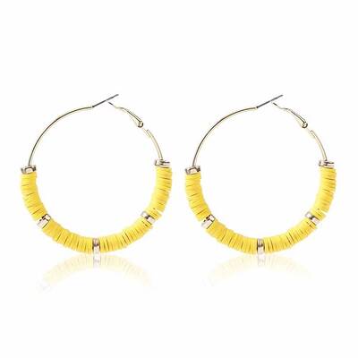 Bohemia Style Colorful Clay Beads Hoop Earrings