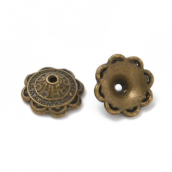 Tibetan Style Alloy Bead Caps