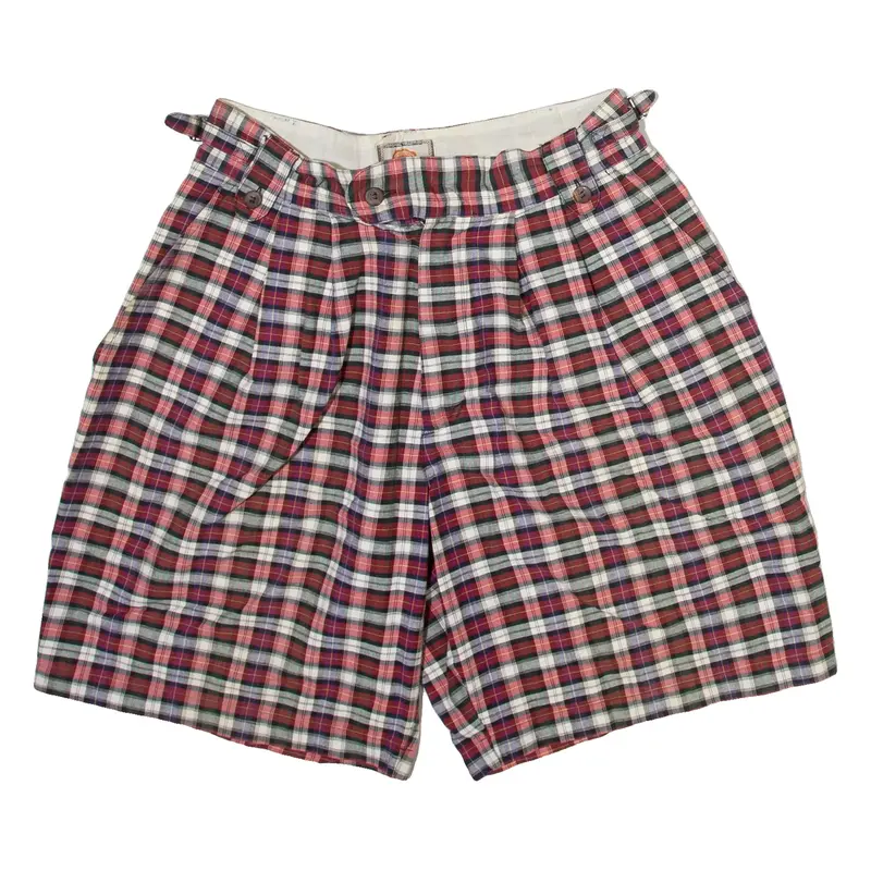 DEPARTMENT Mens Casual Shorts Red Relaxed Check M W30