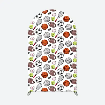 Aperturee Dense Sports Balls Birthday Arch Backdrop For Boys | Diy Arch Backdrop Cover | Chiara Wall Backdrop Diy | Round Arc...