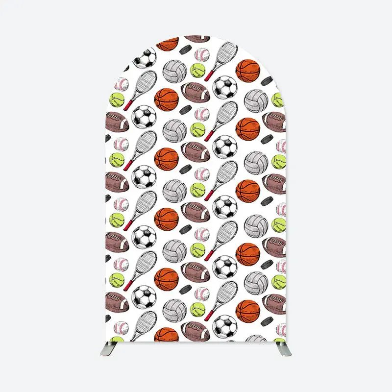 Aperturee Dense Sports Balls Birthday Arch Backdrop For Boys | Diy Arch Backdrop Cover | Chiara Wall Backdrop Diy | Round Arc...