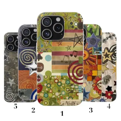 Whimsical Retro Collage Phone Case – Funky Aesthetic Star Design, Abstract Artistic Cover for iPhone 17,16, 15, 14, 13, 12,...