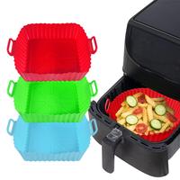 Air Fryer Baking Tray Silicone Lined Pan Reusable Non-stick Lined Pan Air Fryer Basket Suitable for 3.6QT- 6.8QT Air Fryer Ba...