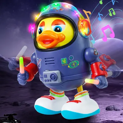 Dancing Astronaut Duck Musical Toy with LED Lights Interactive Fun Toys for Kids Boys Girls Gift