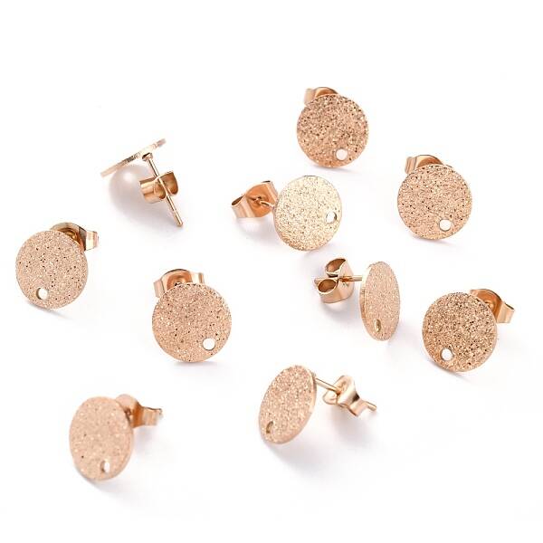 Ion Plating(IP) 304 Stainless Steel Stud Earring Findings