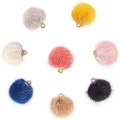 Faux Mink Fur Covered Pendants