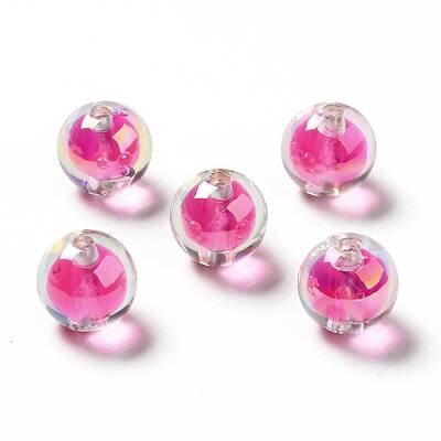 Two Tone UV Plating Rainbow Iridescent Acrylic Beads