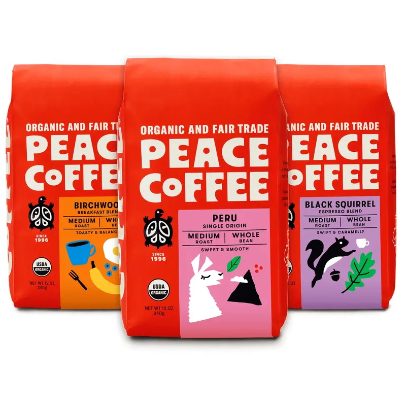 Peace Coffee Happy Medium Coffee Bundle - Ground