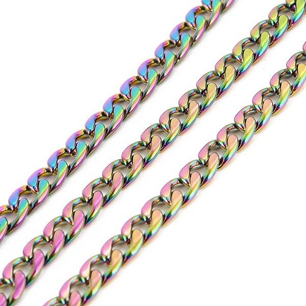 PVD Vacuum Plating 304 Stainless Steel Cuban Link Chains