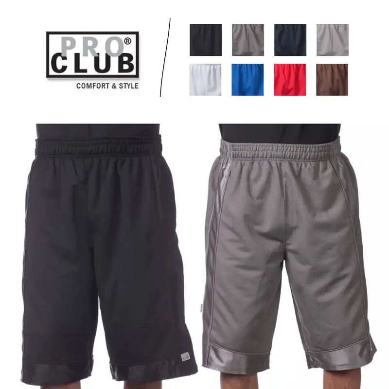 PROCLUB Men's Heavyweight Mesh Basketball Shorts PRO CLUB Gym Shorts 3 Pockets with Zipper Drawstrings Casual Gym Work Out At...