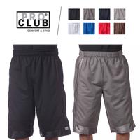 PROCLUB Men's Heavyweight Mesh Basketball Shorts PRO CLUB Gym Shorts 3 Pockets with Zipper Drawstrings Casual Gym Work Out At...