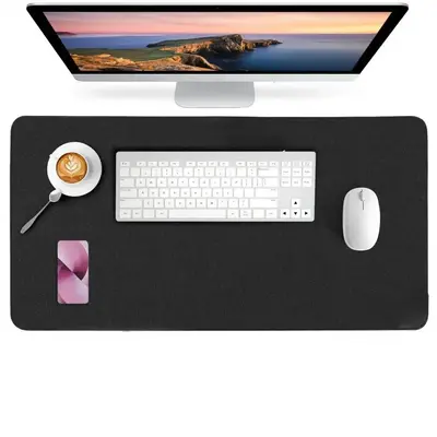 Plain Non-slip Desk Pad, 1 Count Waterproof PU Leather Desk Table Protector, Easy Clean Laptop Desk Writing Mat for Office Wo...