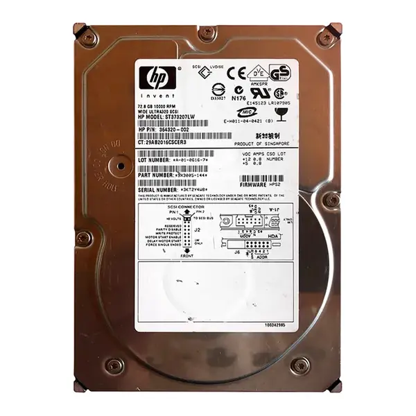 364320-002 HP 72.8GB Ultra-320 SCSI 10000 3.5-inch Hard Drive