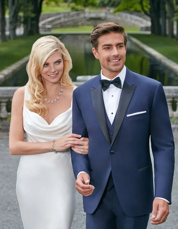 Mens Navy Blue Wedding Tuxedo - Dark Blue Tuxedo Suit Mens Designer Blake Tuxedo in Navy