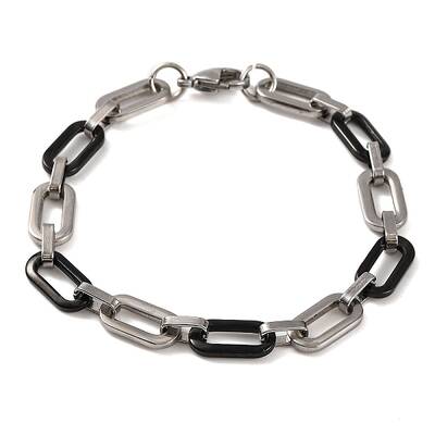 201 Stainless Steel Oval Link Chain Bracelets