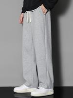Men's Solid Color Drawstring Waist Sweatpants, Casual Comfy Regular Fit Jogger Pants for Daily Wear, Men's Trousers for All S...
