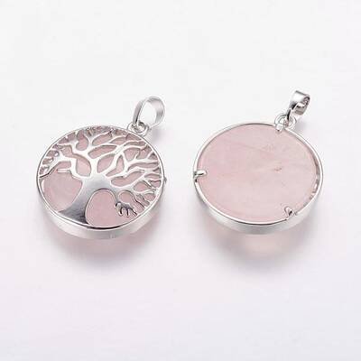 Natural Rose Quartz Pendants