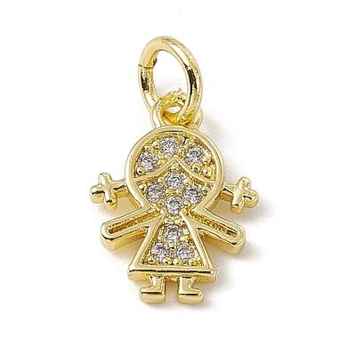 Brass Micro Pave Cubic Zirconia Charms