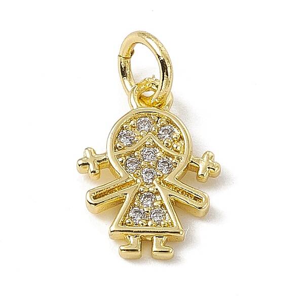 Brass Micro Pave Cubic Zirconia Charms