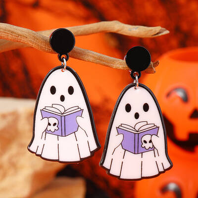 Cute White Ghost Stud Earrings