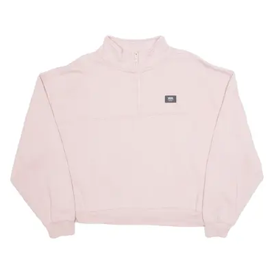 VANS Womens Sweatshirt Pink 1/4 Zip M