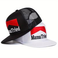 Unisex MAMA TRIED Letter Embroidered Hip Hop Hat Mesh Hat Outdoor Adjustable Sunscreen Leisure Hat Travel Tourism Beach Vacat...
