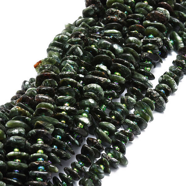 Natural Seraphinite Beads Strands