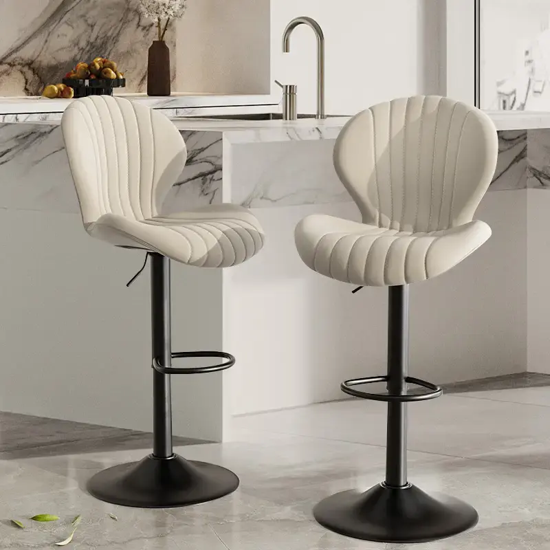 Bar Stools Set of 2 Modern Swivel Bar Chairs, Barstools Counter Height with High Backrest, Easy 3-5 Minute Assembly for Bar, ...