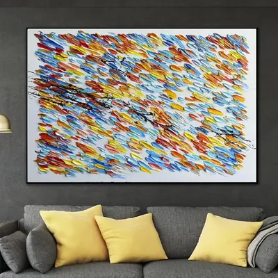 Abstract Colorful Painting Canvas Original Oil Artwork Modern Wall Art Canvas Abstract Fine Art Painting Impasto Painting | I...