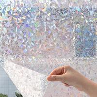 Floral Pattern Window Film,static cling,removable window decal,1 Count Privacy Insulation Stained Glass Decor Magic Mir...