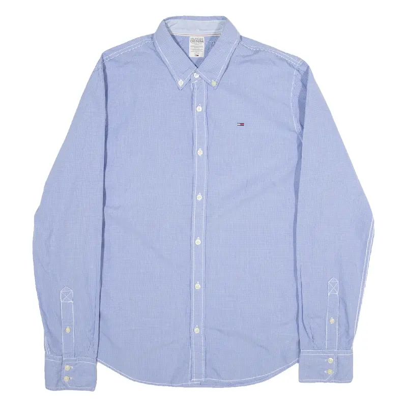 TOMMY HILFIGER Mens Shirt Blue Long Sleeve L