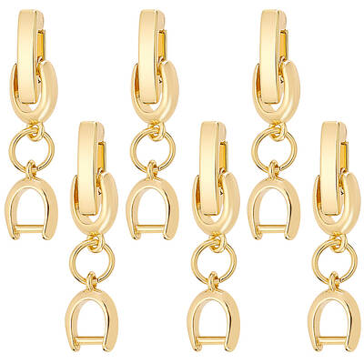 BENECREAT 6Pcs 18K Real Gold Plated Brass Foldover Extension Clasp