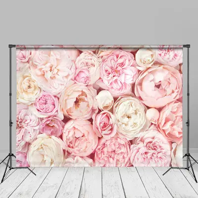 Pink Flower Wedding Photography Studio Backdrop - Aperturee